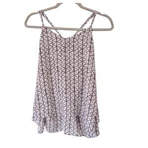 Maurice’s S flowy tank top Lavender geometric shirt blouse casual spring summer